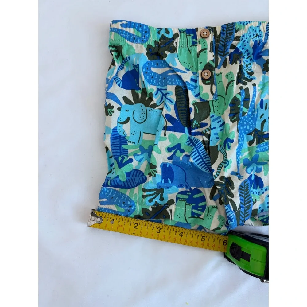 Cat & Jack Baby Boy 18M Blue Green Jungle Animal Shirt and Shorts Matching Set